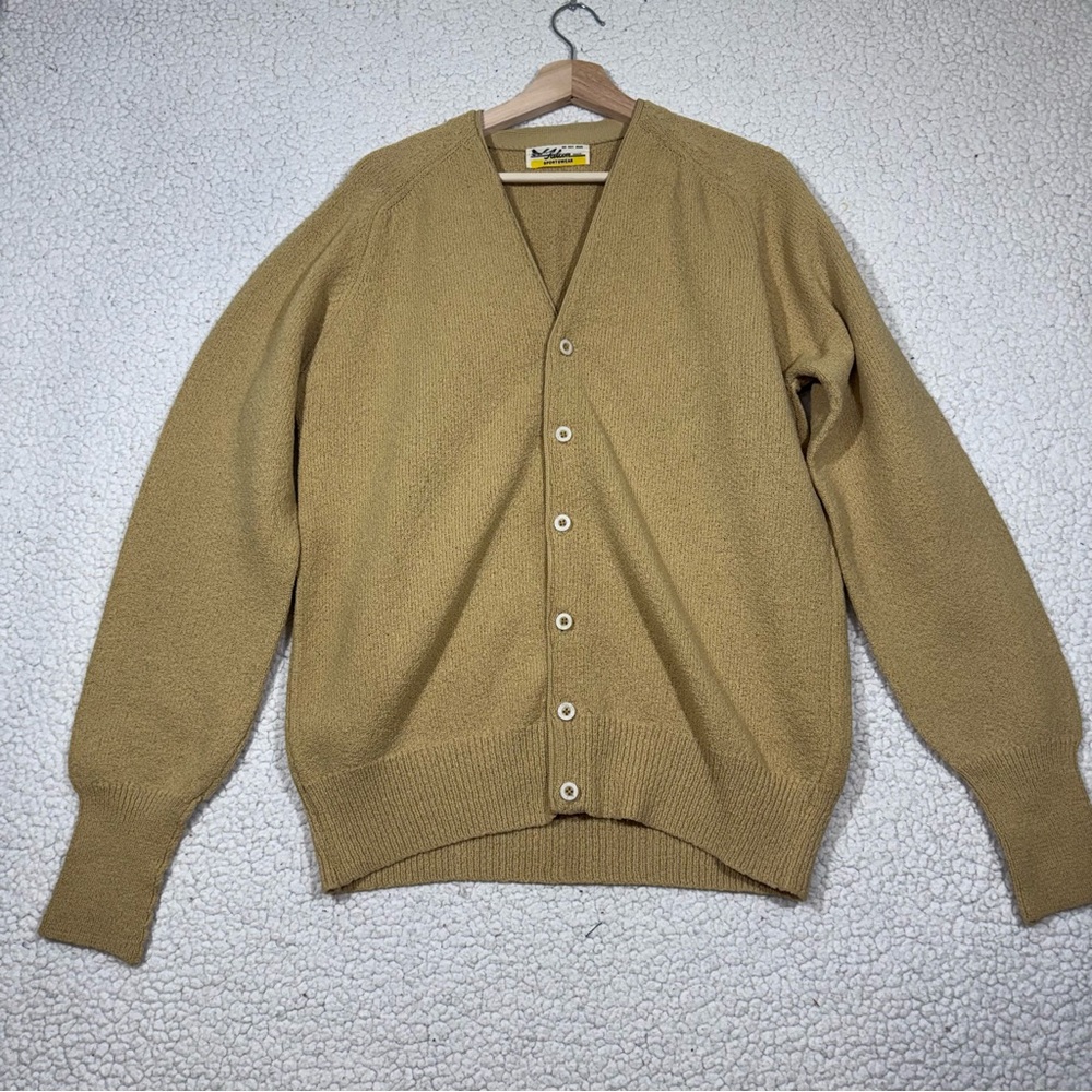 Vtg 60’s Falcon Sportswear Men’s Acrylic Terry Cloth Cardigan Sweater Preppy